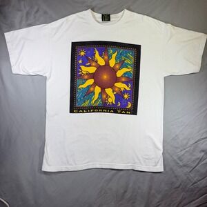 RARE Vintage California Tan Celestial Graphic Tshirt Fairycore Whimsigoth